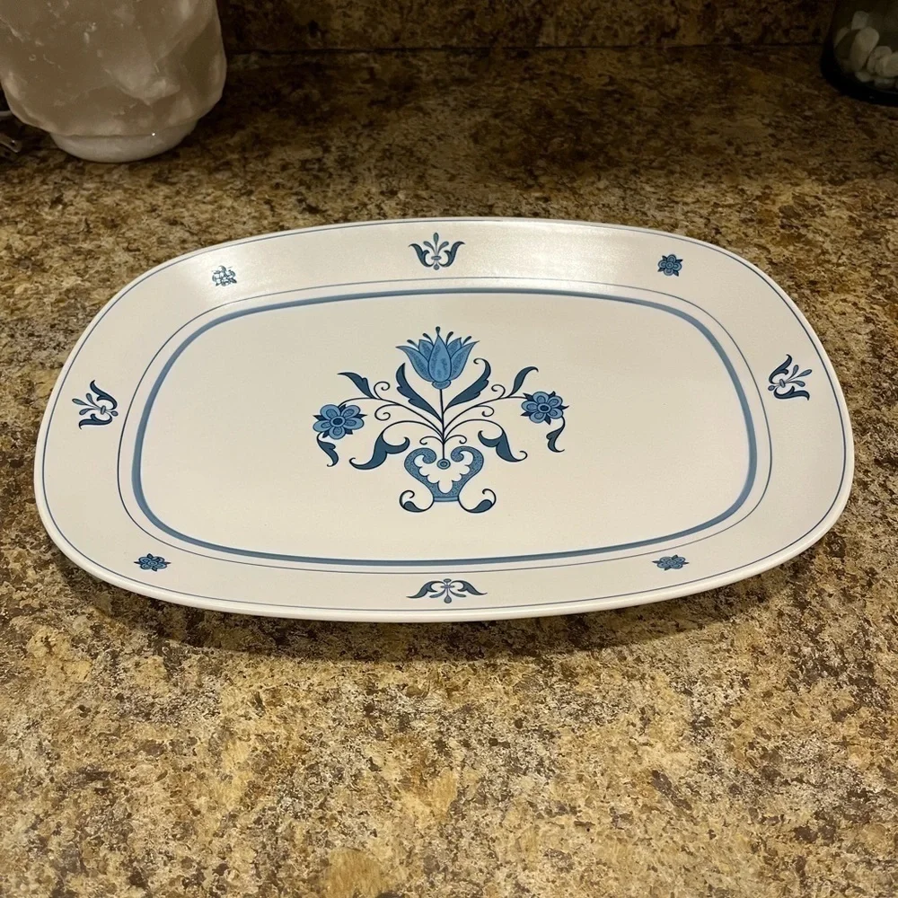 NORITAKE PROGRESSION BLUE HAVEN PLATTER SERVING TRAY Pattern# 9004